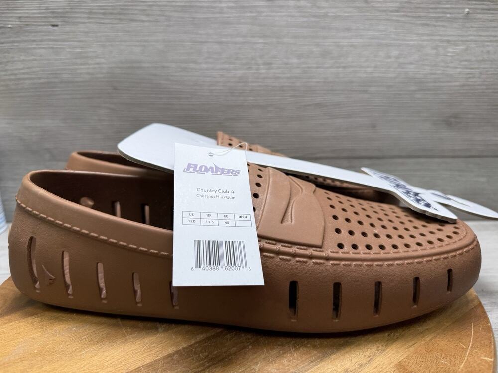 Floafers Country Club Driver 2.0 Loafers Men's Chestnut Perforated Shoes Size 12